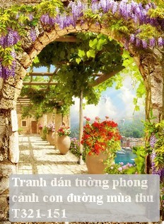 Tranh dán tường phong cảnh con đường mùa thu T321-151